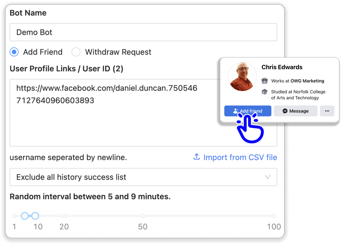 Auto Friend Request Sender Screenshot